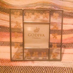 Godiva Glass Pressed Yellow Flower Picture Frame